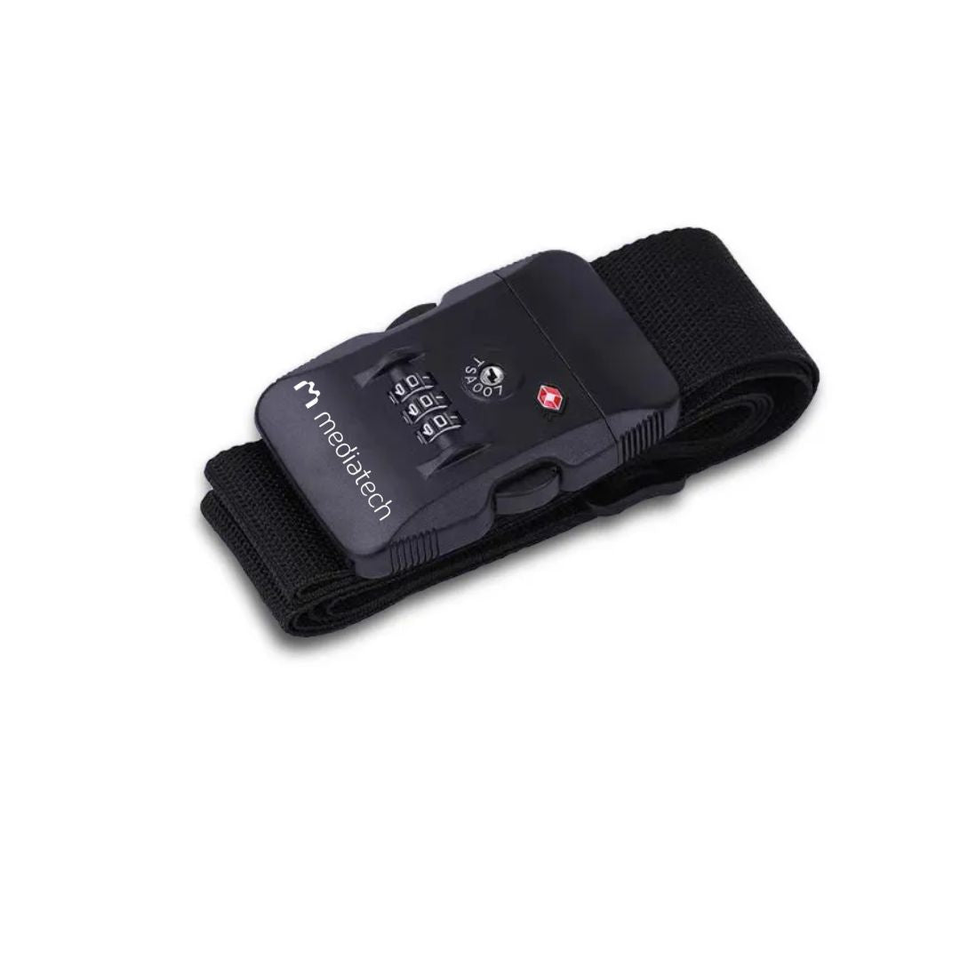 Mediatech Tali Koper Luggage Strap Sabuk Pengaman dengan PIN Angka Travel Kunci X Cross Luggage Strap Belt TSA - 453 TSA007- 470017TSA