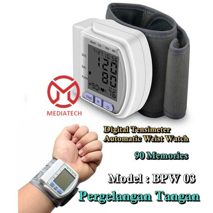 Mediatech Blood Pressure Monitor BPW-03 tensimeter pergelangan tangan - B460050