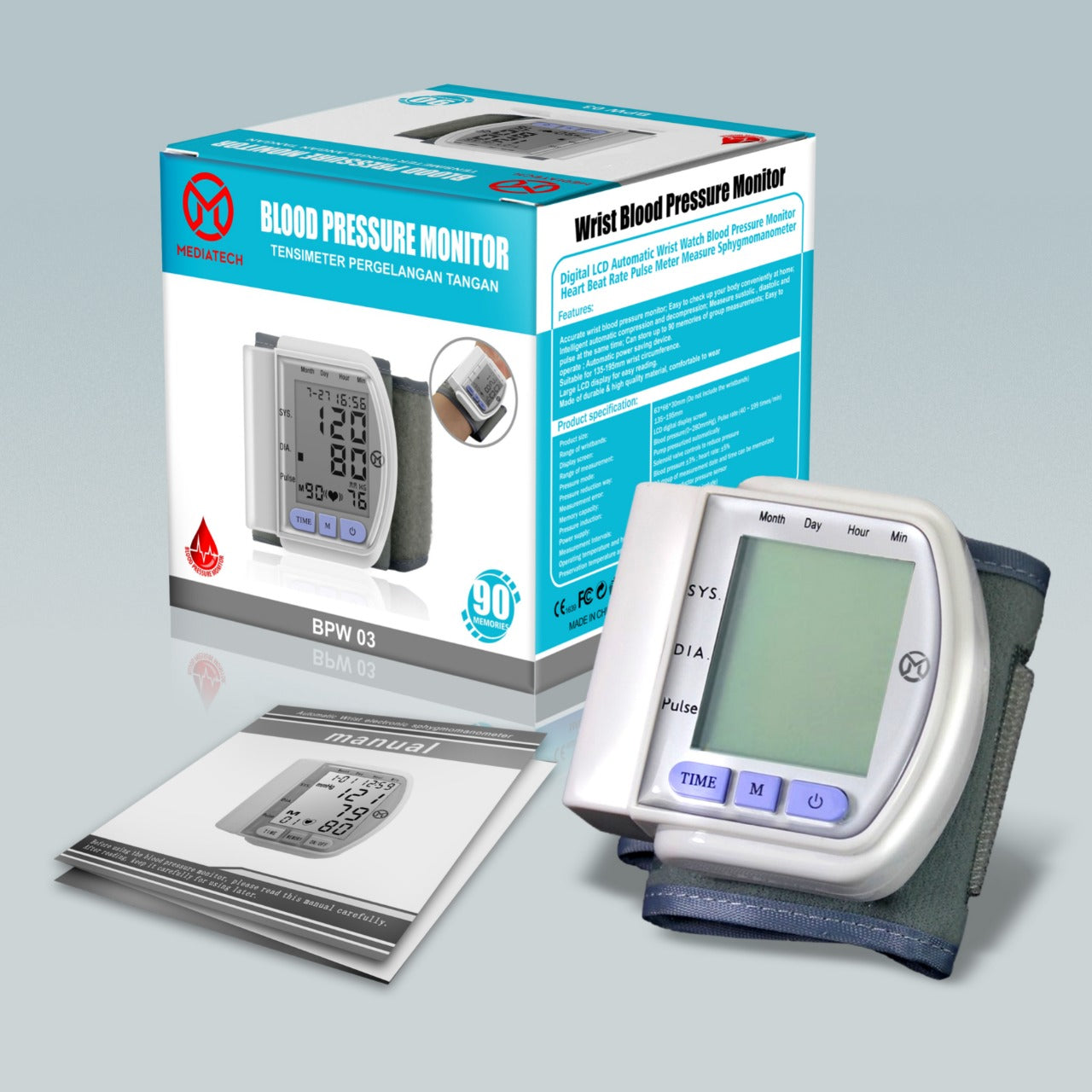 Mediatech Blood Pressure Monitor BPW-03 tensimeter pergelangan tangan - B460050