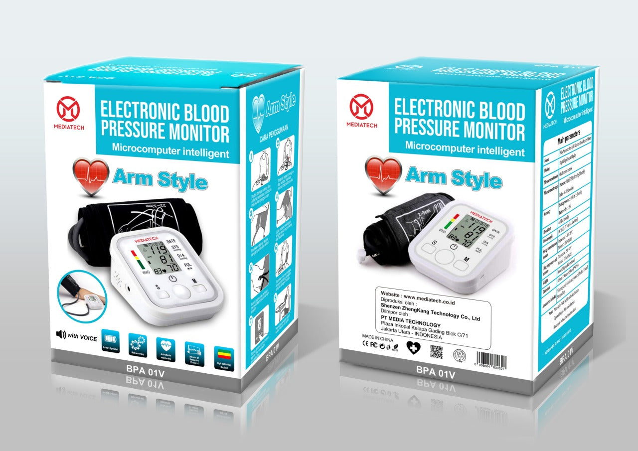 Mediatech Tensimeter Lengan Atas Dengan Suara Alat Cek Tekanan Darah Otomatis BPA 01v - B460060