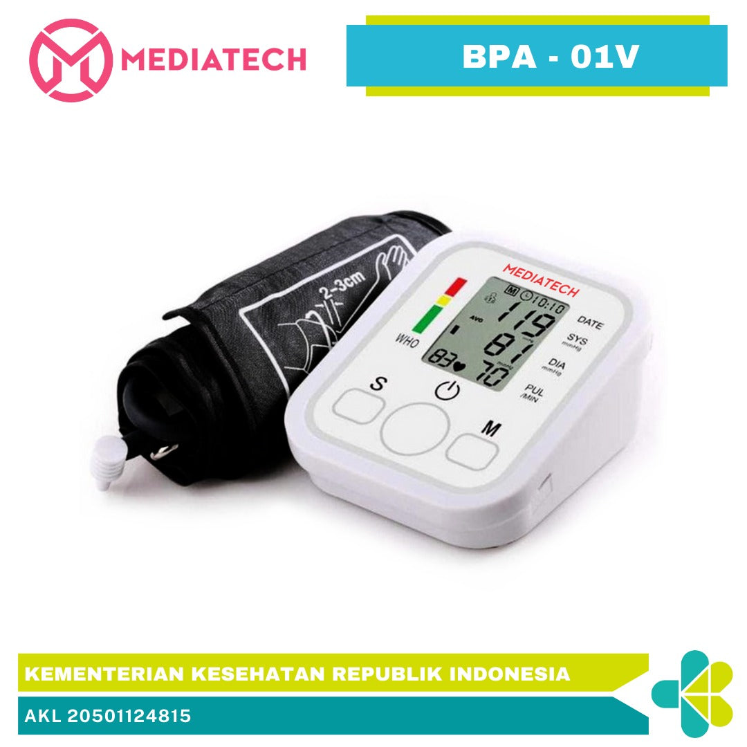 Mediatech Tensimeter Lengan Atas Dengan Suara Alat Cek Tekanan Darah Otomatis BPA 01v - B460060