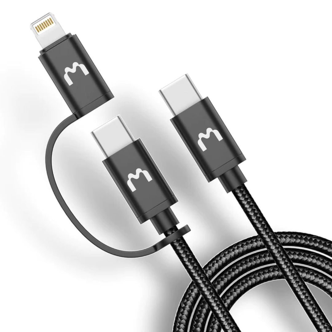 Mediatech Kabel Data Fast Charging 2 in 1 Type C to C + Lightning CCL 68 1m 649793BLACK