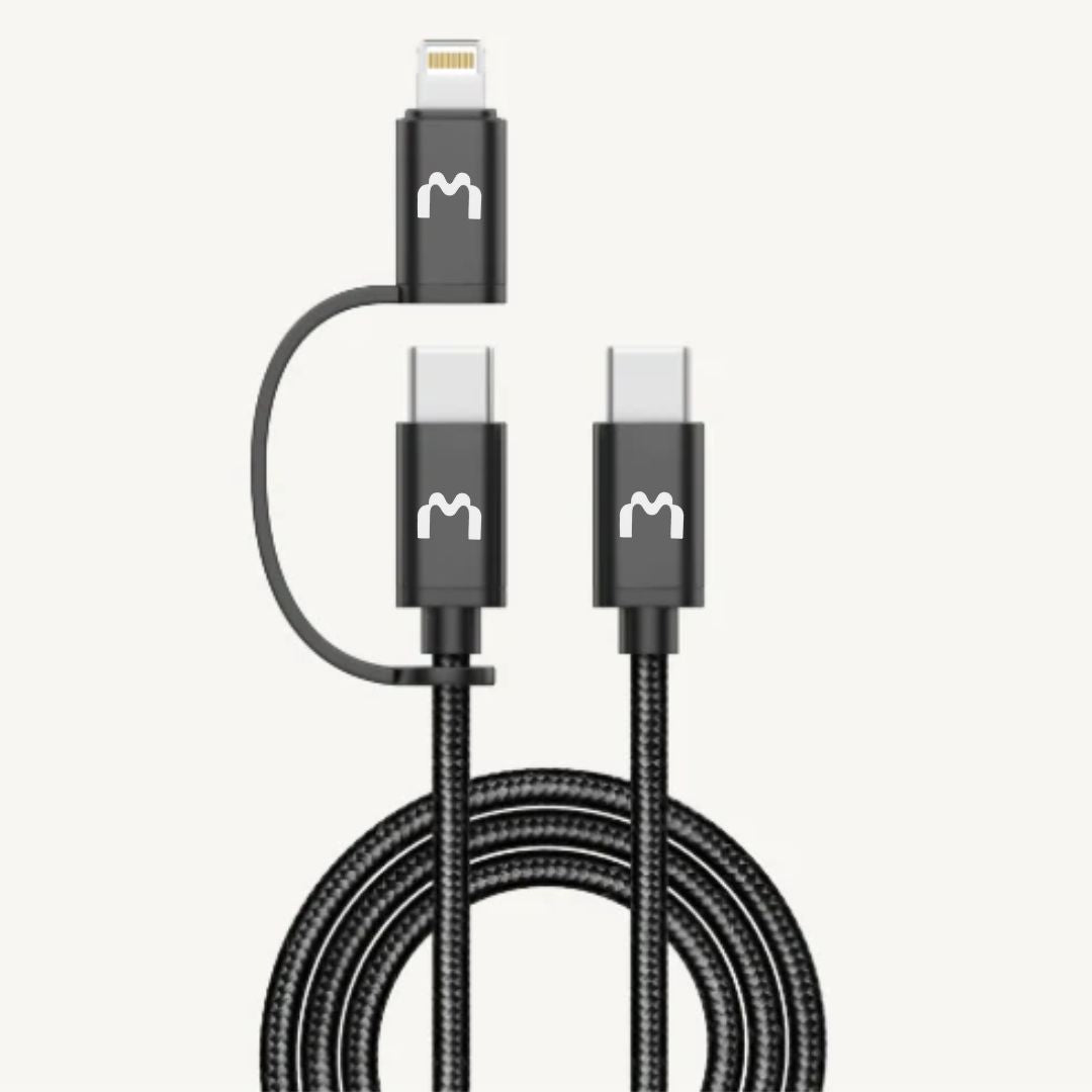 Mediatech Kabel Data Fast Charging 2 in 1 Type C to C + Lightning CCL 68 1m 649793BLACK