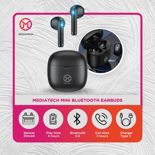Mediatech Bluetooth Earphone TWSe-IA  hitam 59100