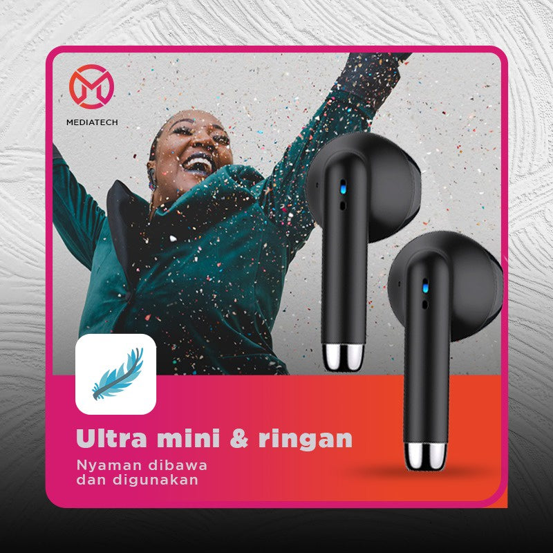 Mediatech Bluetooth Earphone TWSe-IA hitam 59100