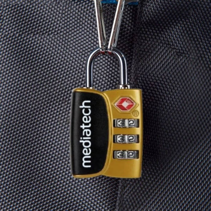 Mediatech Gembok Koper TSA - Kombinasi 3 Dial Padlock TSA TL 02 - 470022GOLD