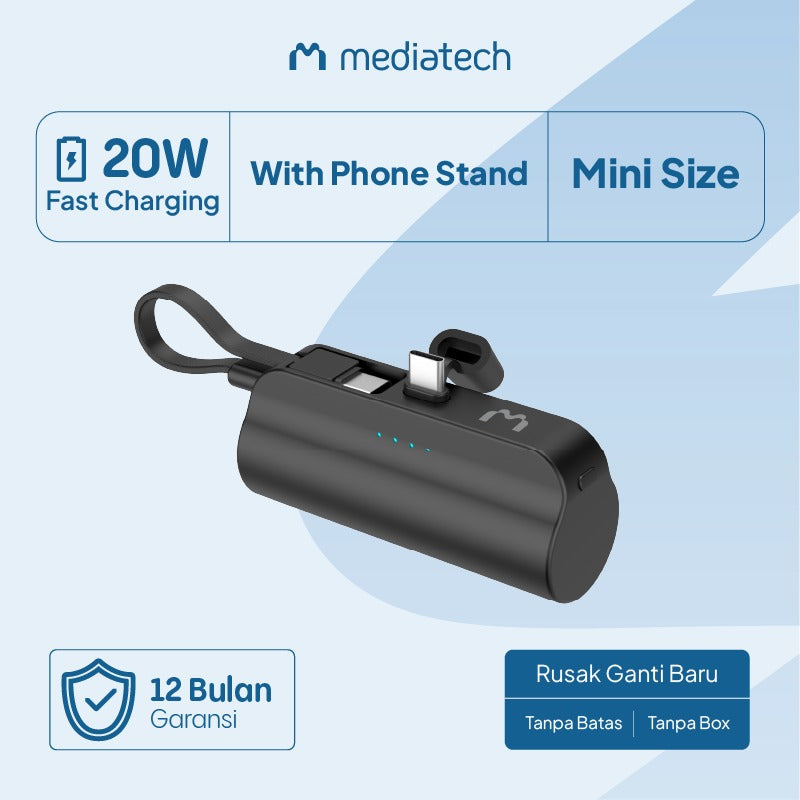 Mediatech Mini Powerbank Travel Fast Charging PD 20W MPF 01 630207