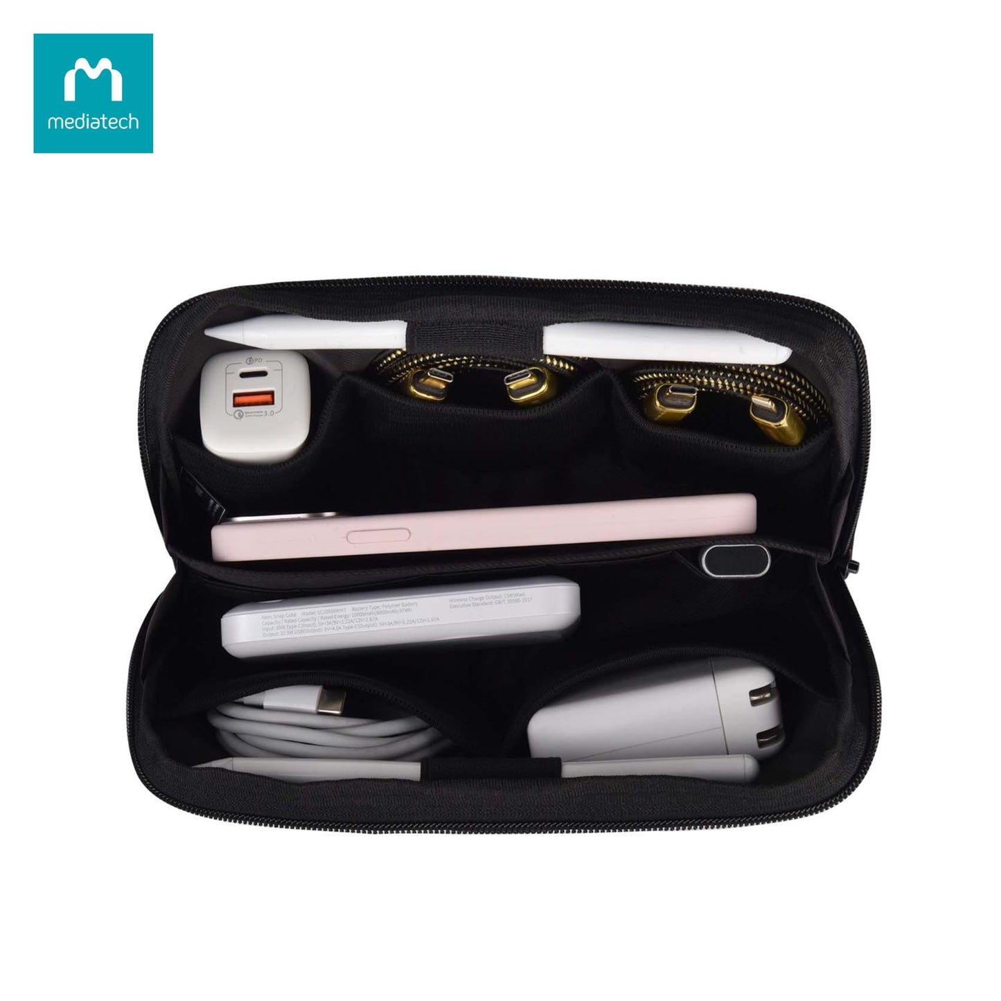 Mediatech Premium Travel Pouch organizer Tas Travel TP 04 - 440137BLACK