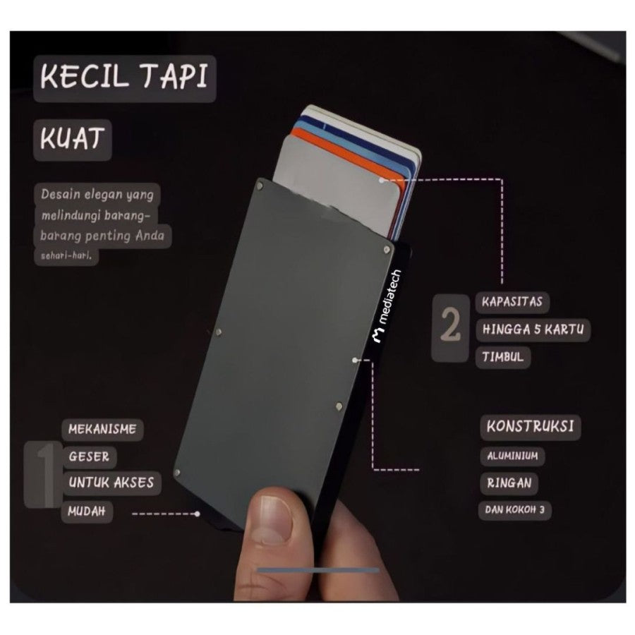 Mediatech RFID Alumunium Card Holder 470032