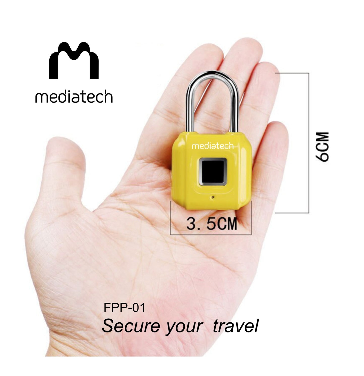 Mediatech Finger Print Padlock FPP - 01 Gembok koper sidik jari- 470026