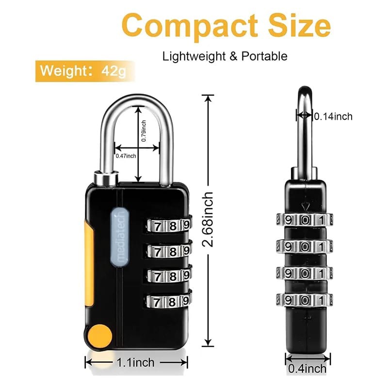 Mediatech Suitcase lock gembok SL-10 gembok koper - 470027BLACK