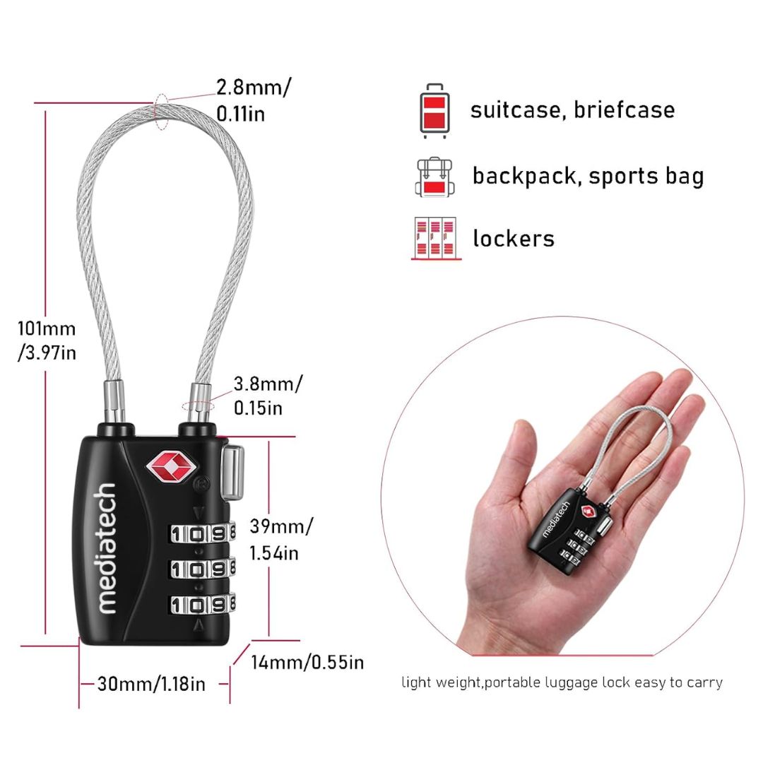 Mediatech TSA Suitcase Lock Gembok TL 03 470025