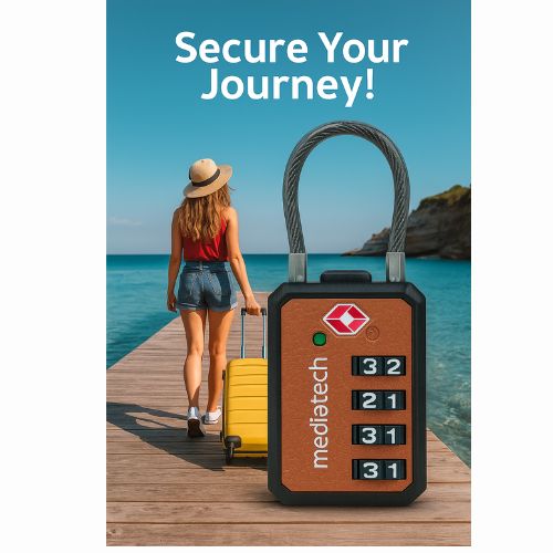 Mediatech Gembok Koper TSA - Kombinasi 4 Dial TSA Suitcase Lock Gembok TL 05 470126