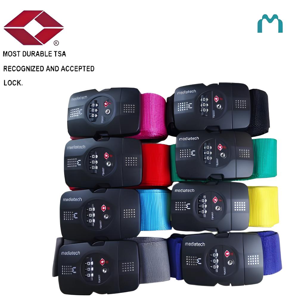 Mediatech Tali Koper Luggage Strap Sabuk Pengaman dengan PIN Angka Travel Kunci X Cross Luggage Strap Belt TSA - 453 TSA007- 470017TSA