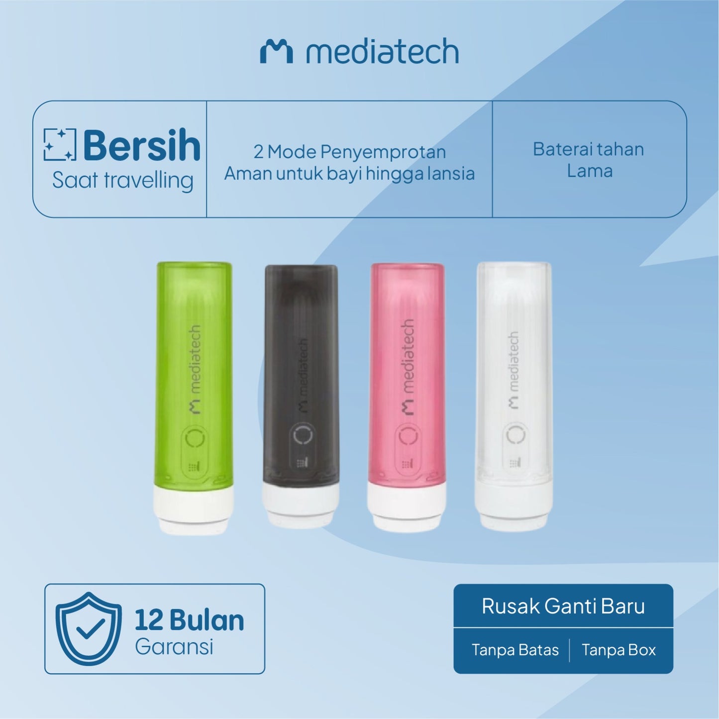 Mediatech Travel Rechargeable Portable Bidet 82573