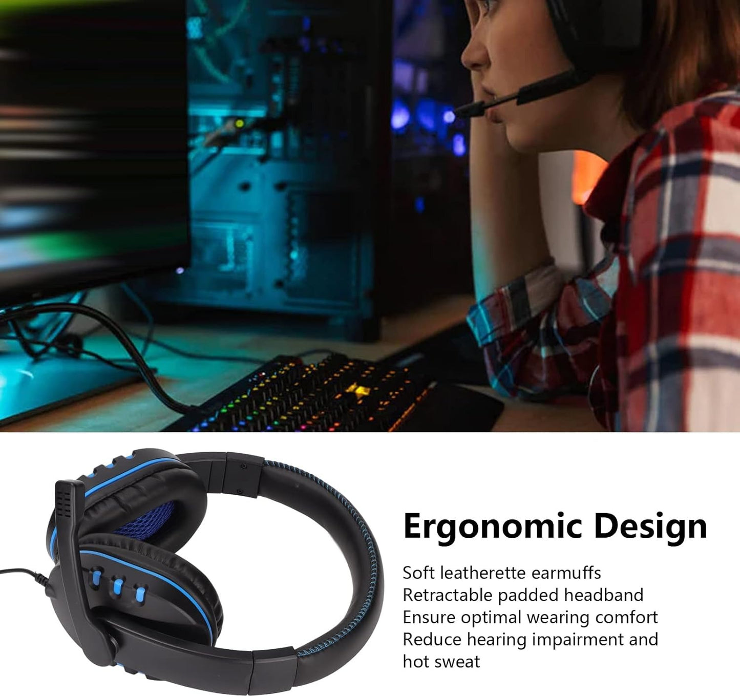 Mediatech ZEUS Gaming Headset MSH 016 + mic splitter + Pouch -56019