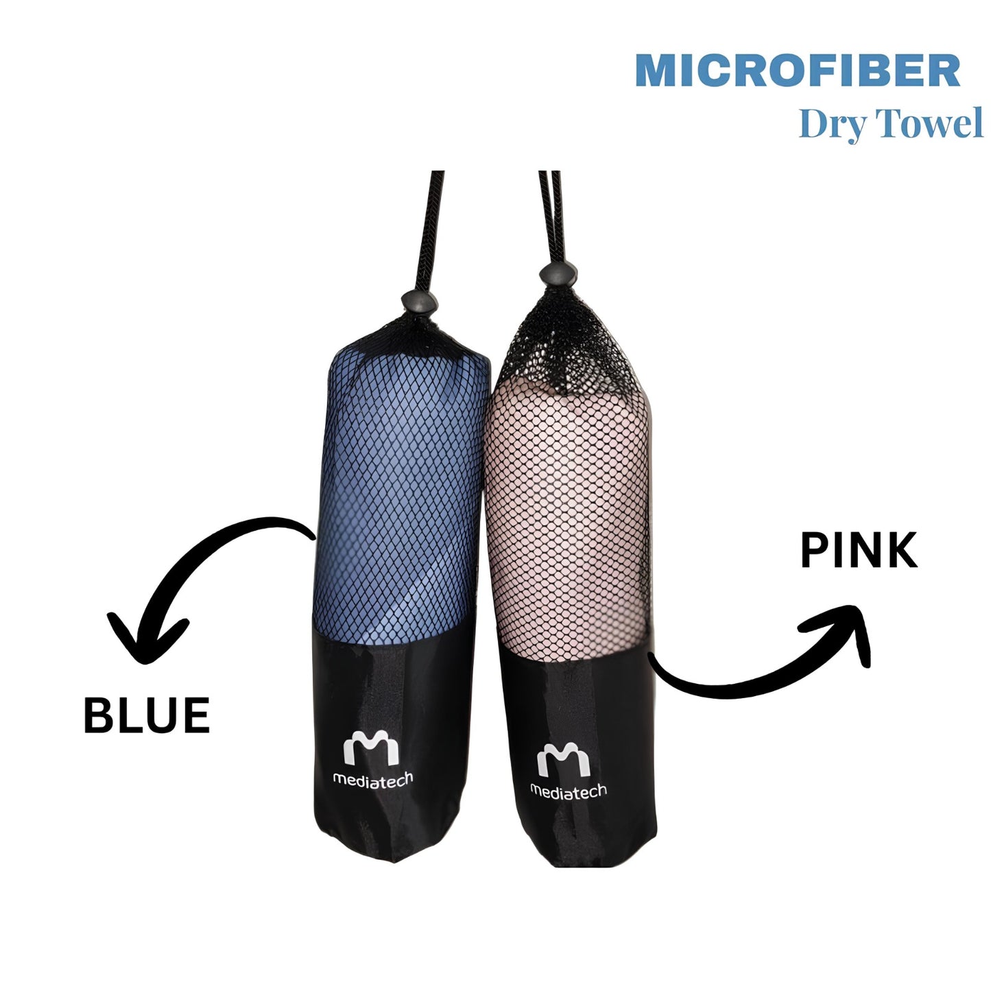Mediatech handuk travel Microfiber Dry towel uk.140x69cm - 470040