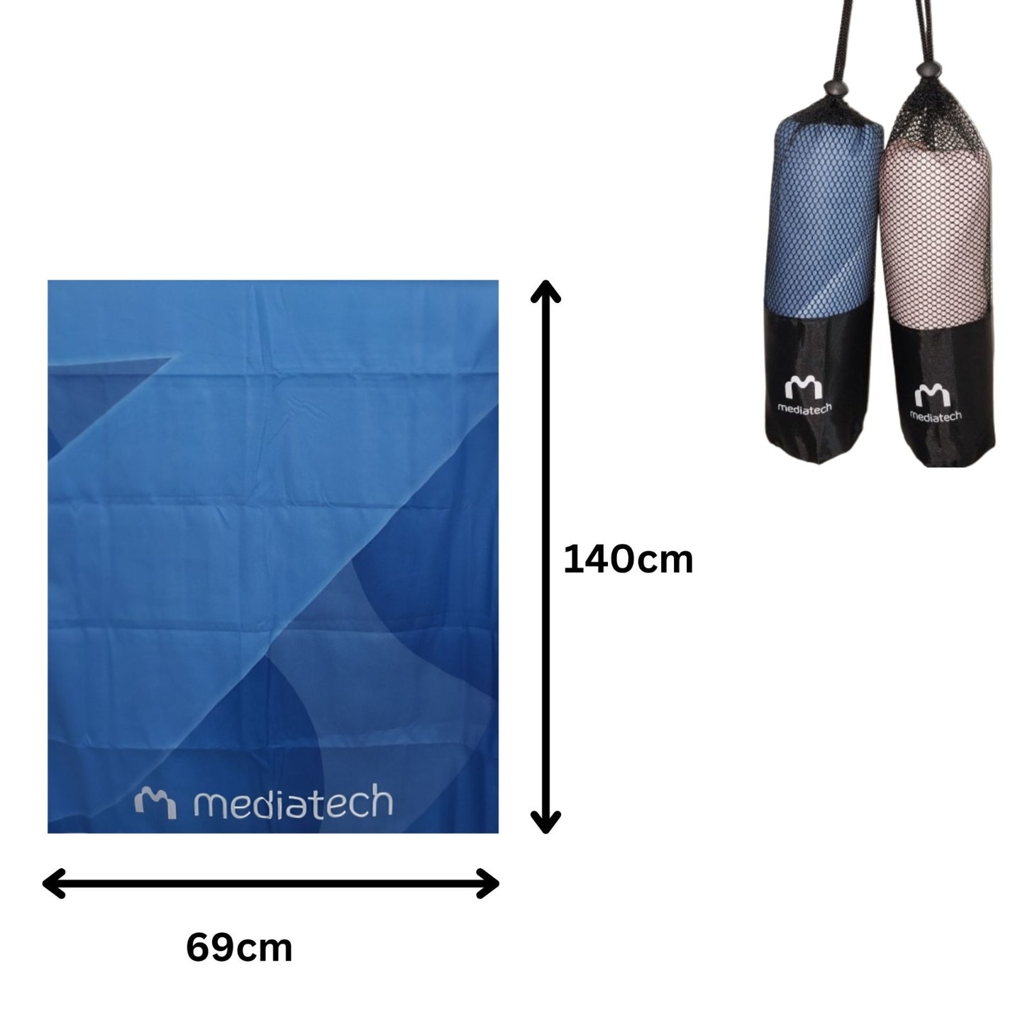 Mediatech handuk travel Microfiber Dry towel uk.140x69cm - 470040