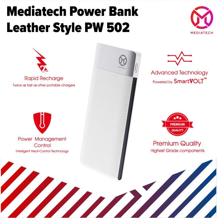 Mediatech Powerbank Leather PW 502 10000mAh - 63937