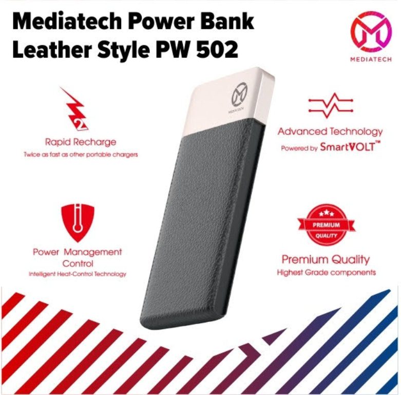 Mediatech Powerbank Leather PW 502 10000mAh - 63937