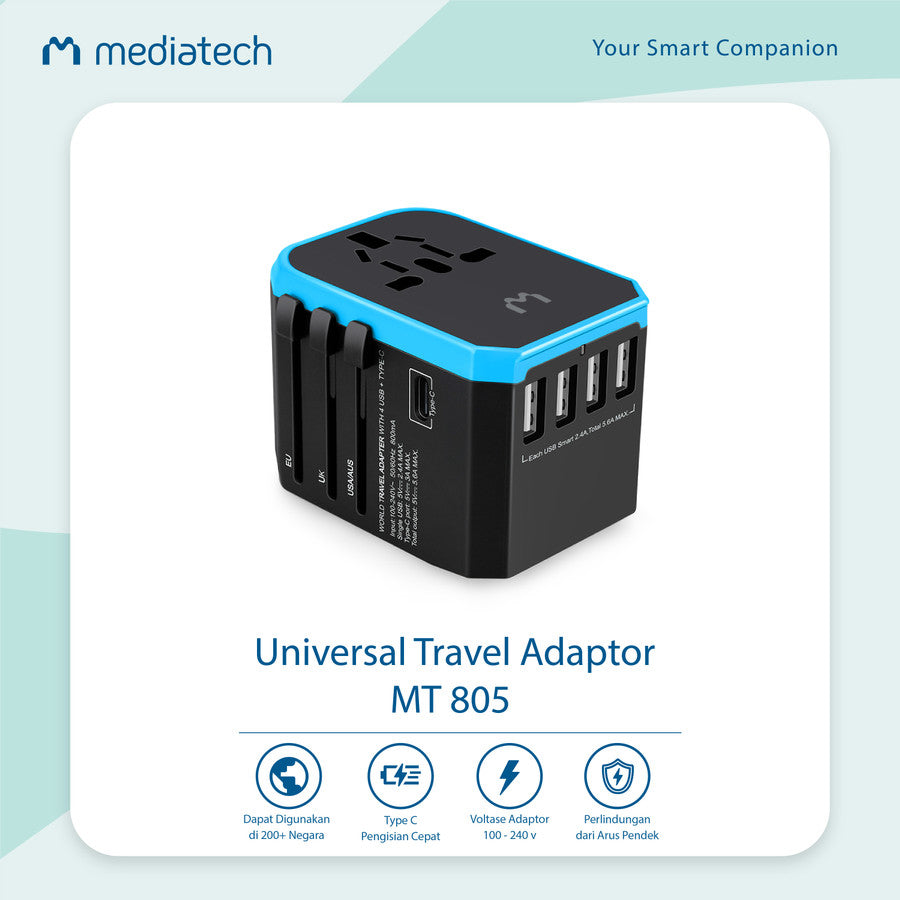 Mediatech Universal travel charger & adapter MT 805 - 630002