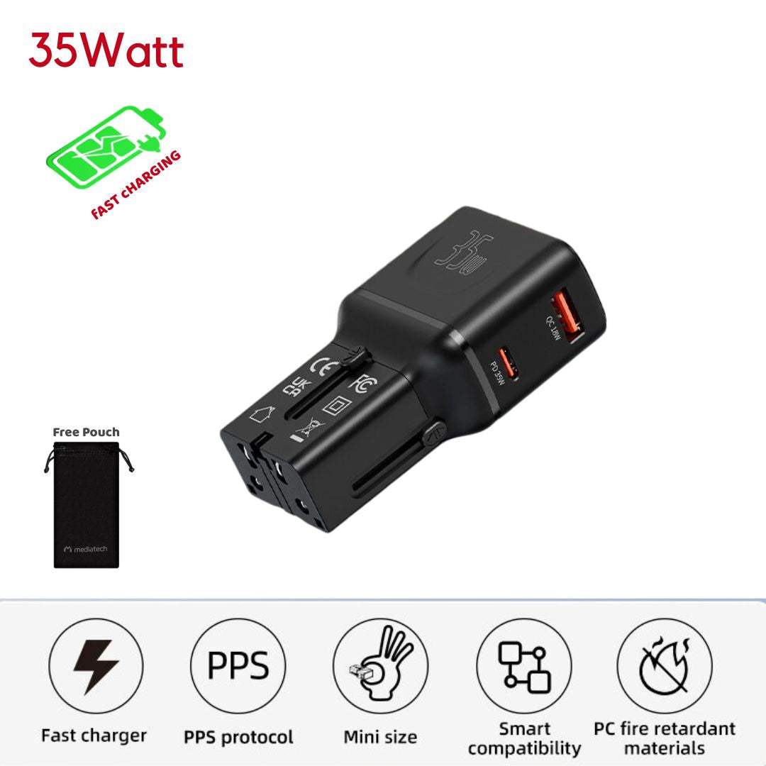 Mediatech Travel Adaptor Mini 35W MT 810 - 630011
