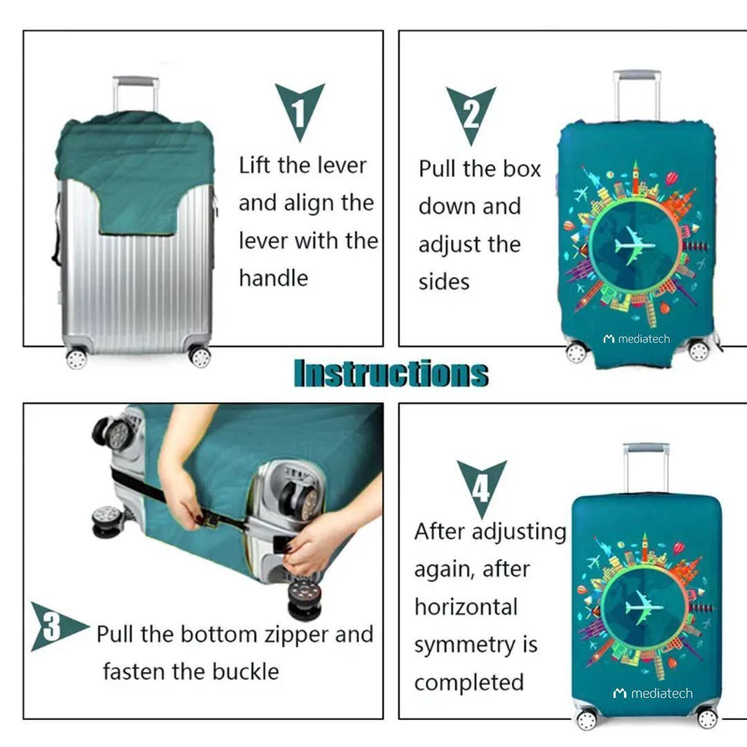 Mediatech Luggage Cover Motif Sarung Koper Penutup Koper Bahan Elastis - 482001
