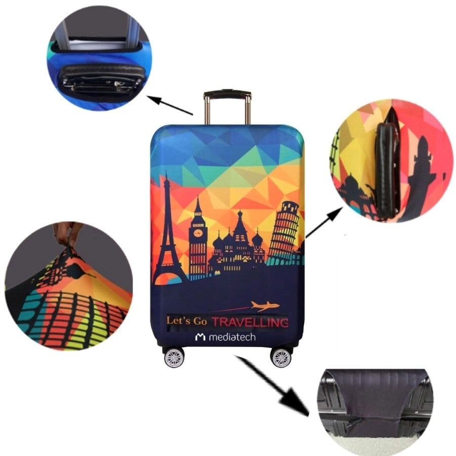 Mediatech Luggage Cover Motif Sarung Koper Penutup Koper Bahan Elastis - 482001