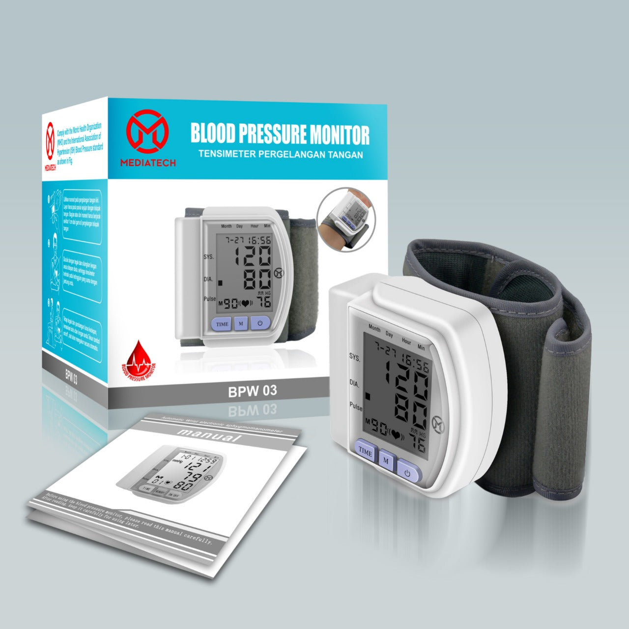 Mediatech Blood Pressure Monitor BPW-03 tensimeter pergelangan tangan - B460050