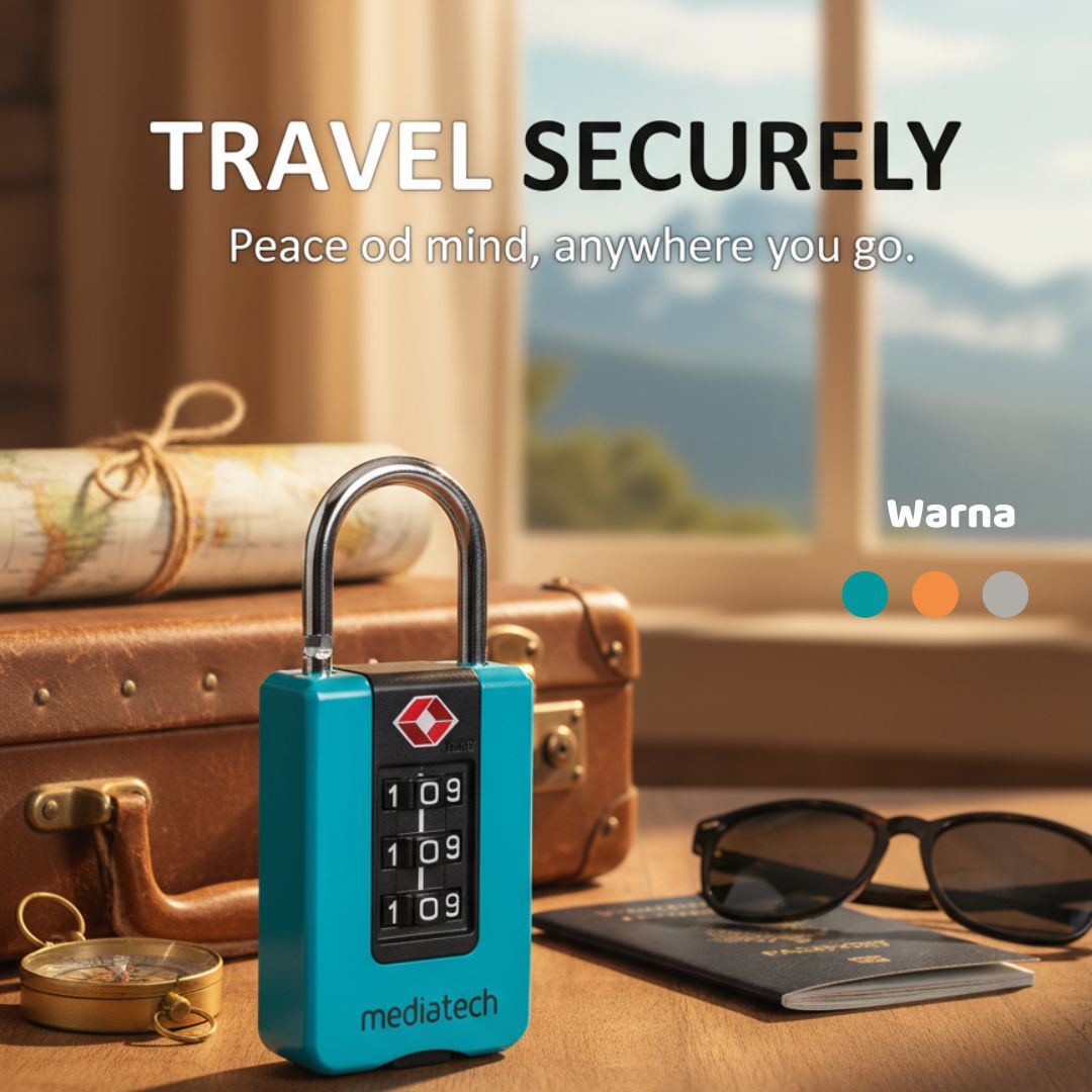 Mediatech Gembok Koper TSA - Kombinasi 3 Dial Padlock TSA TL 01 - 470021