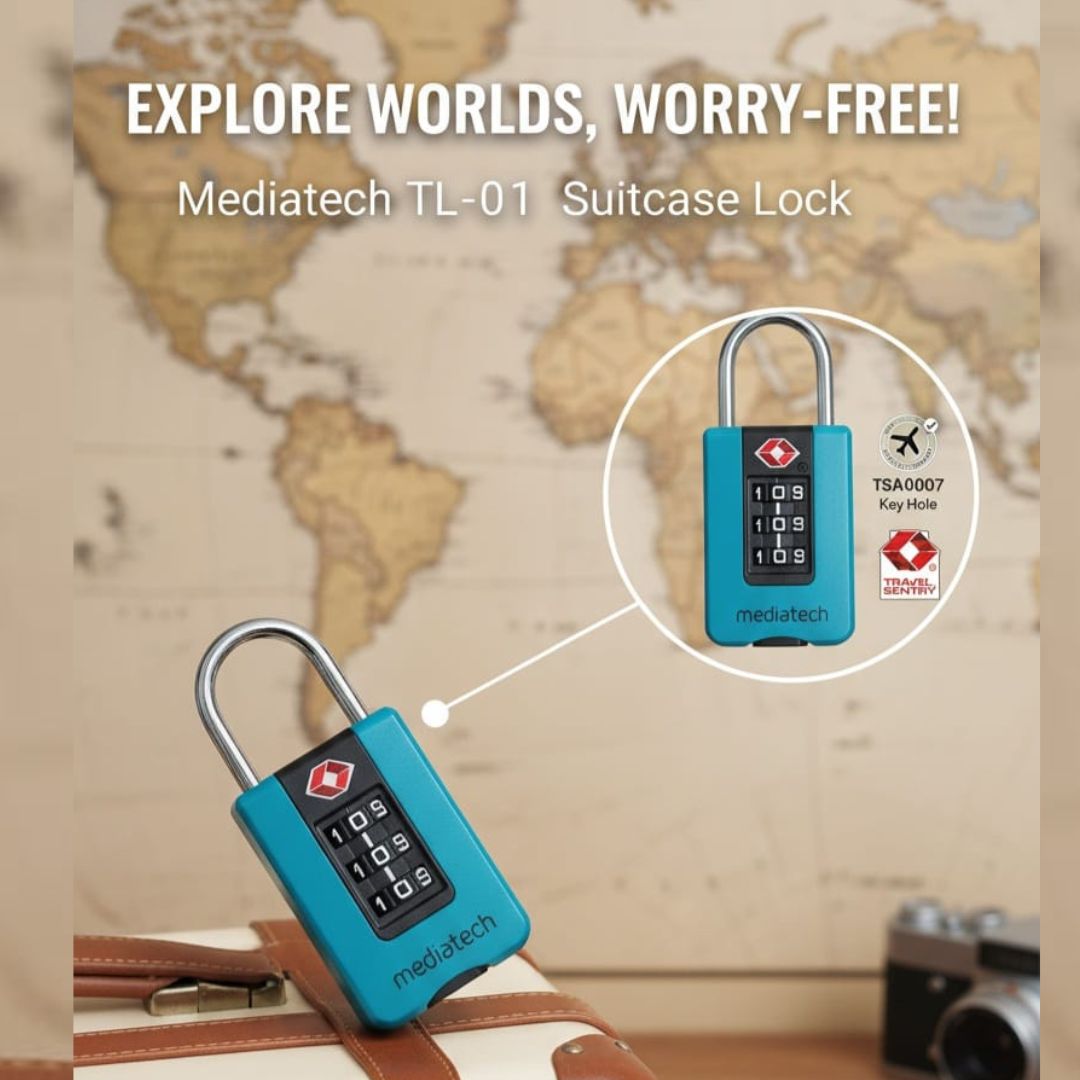 Mediatech Gembok Koper TSA - Kombinasi 3 Dial Padlock TSA TL 01 - 470021