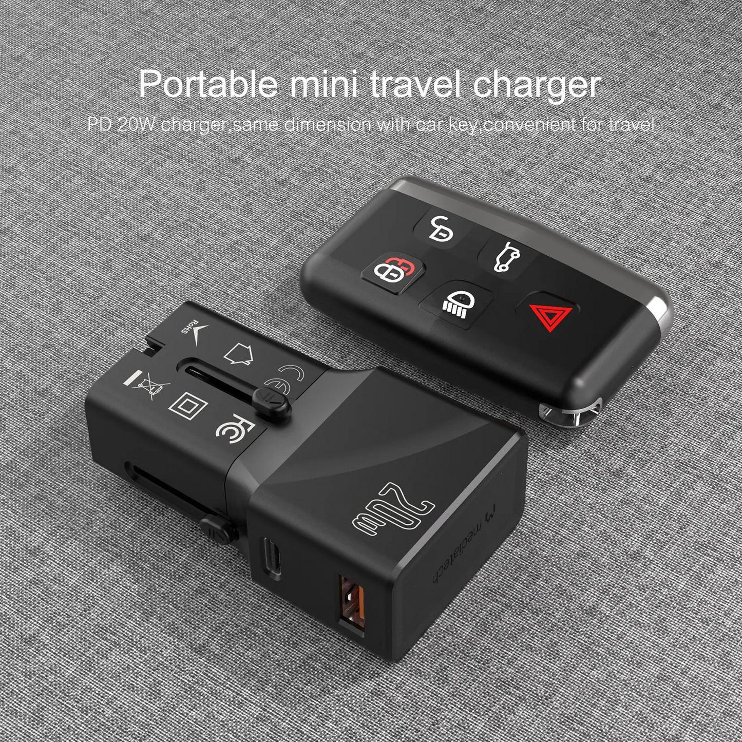 Mediatech Mini Travel Adaptor MT - 808  (USBA + USBC) - 630004