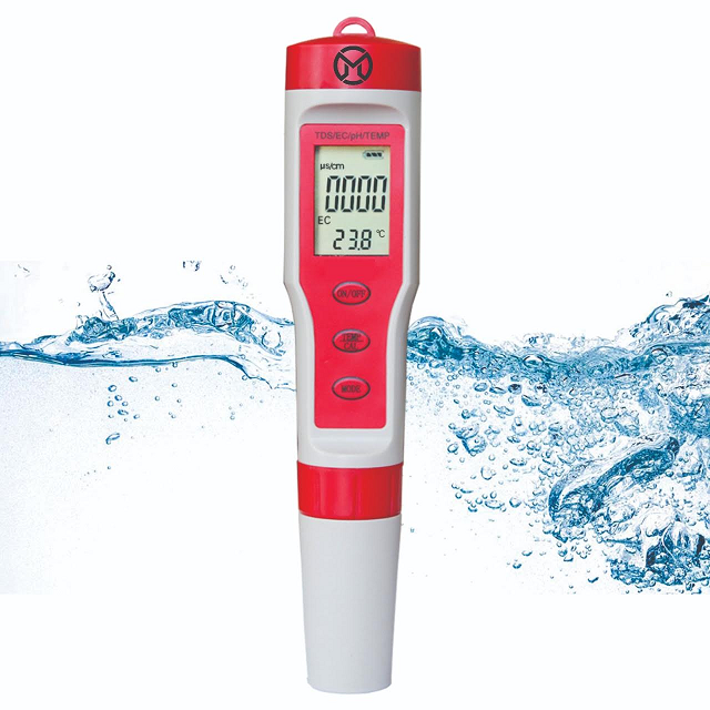 Mediatech PH TDS EC Temp Meter Waterproof  Auto Calibrate ATC 9908 merahabu  - B1900134