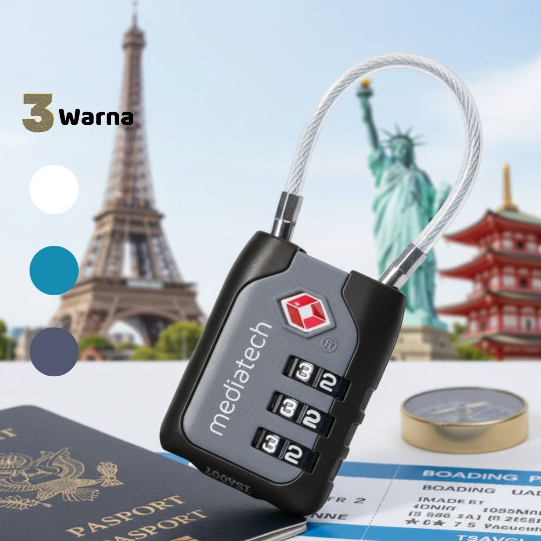 Mediatech Gembok koper kombinasi 3 dial TSA Suitcase Lock Gembok TL 04 -470125
