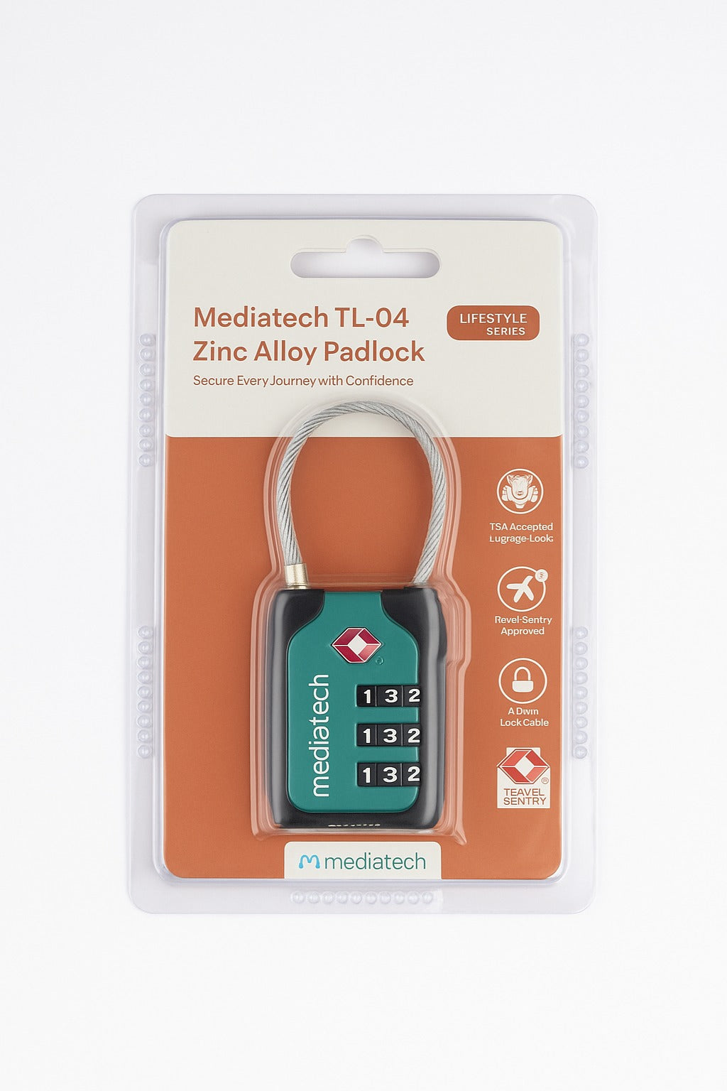 Mediatech Gembok koper kombinasi 3 dial TSA Suitcase Lock Gembok TL 04 -470125