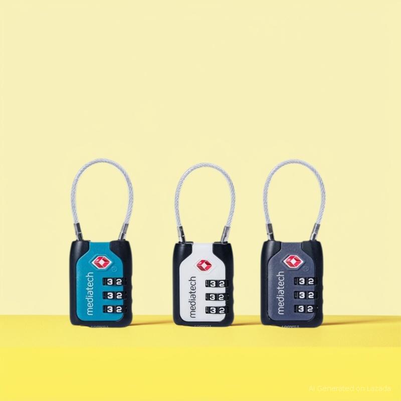 Mediatech Gembok koper kombinasi 3 dial TSA Suitcase Lock Gembok TL 04 -470125