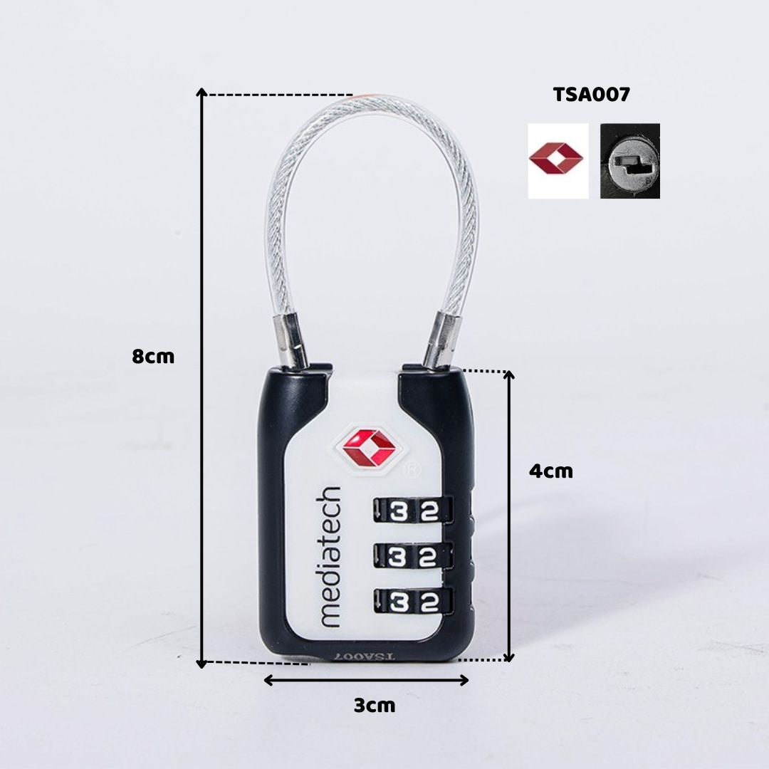 Mediatech Gembok koper kombinasi 3 dial TSA Suitcase Lock Gembok TL 04 -470125