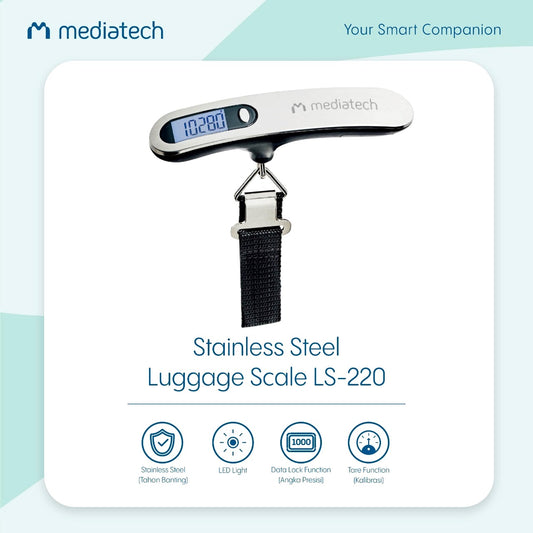 Mediatech Premium Stainless Steel Luggage Scale LS -220 Timbangan Koper - 470014