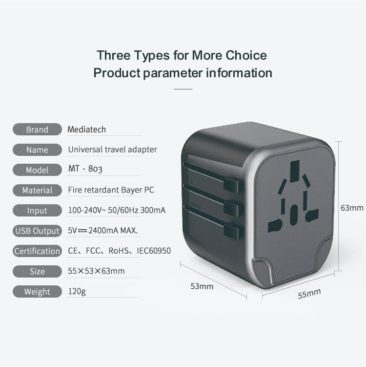 Mediatech Universal Travel Charger & Adapter MT 803 - 630003