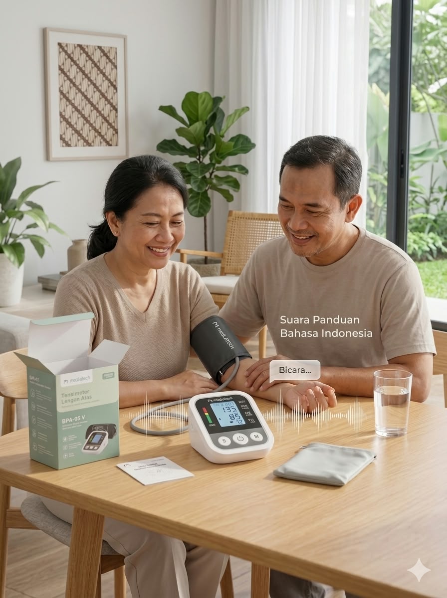 Mediatech Tensimeter Lengan Atas Dengan Suara Alat Cek Tekanan Darah Otomatis BPA 01v - B460060