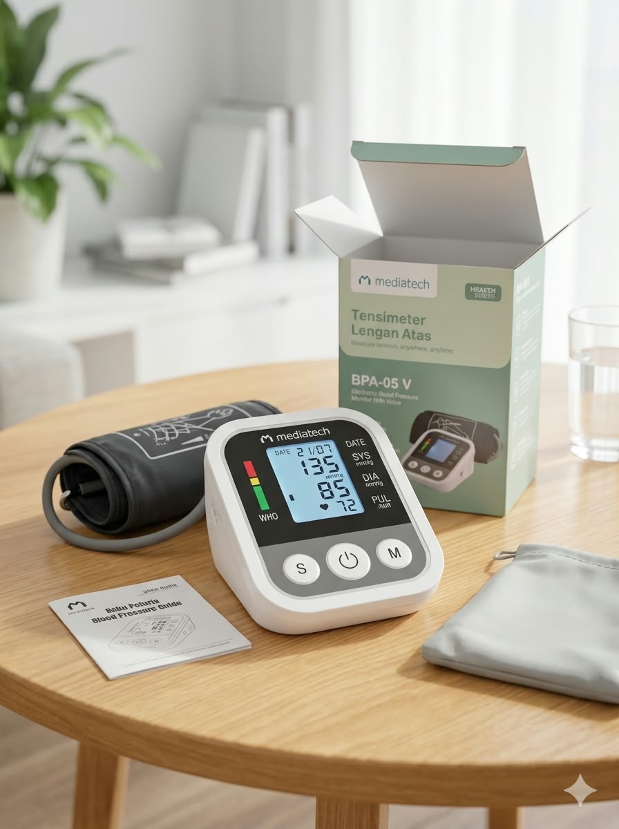 Mediatech Tensimeter Lengan Atas Dengan Suara Alat Cek Tekanan Darah Otomatis BPA 01v - B460060