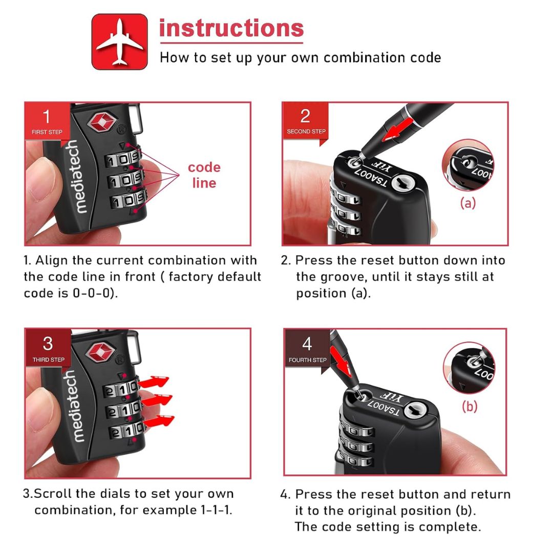 Mediatech TSA Suitcase Lock Gembok TL 03 470025
