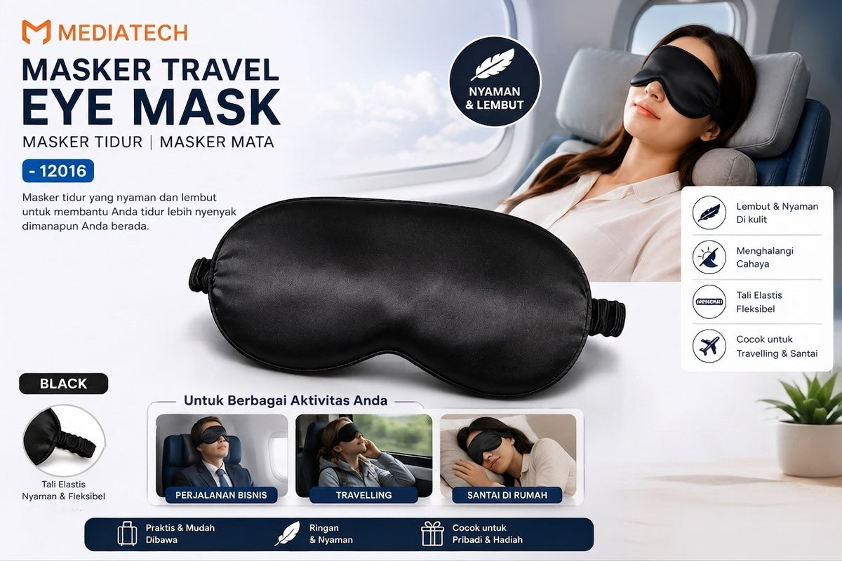 Mediatech masker penutup mata travel eye mask - 12016