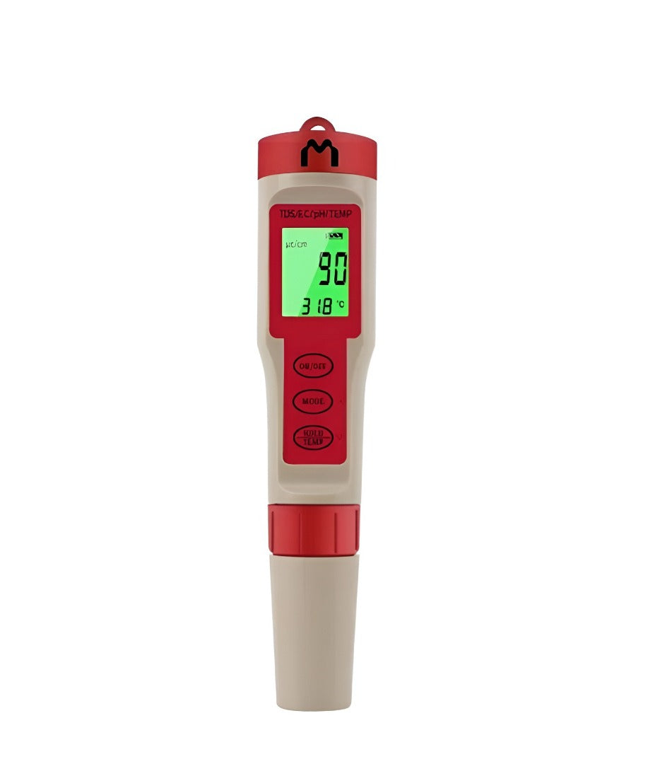 Mediatech PH TDS EC Temp Meter Waterproof  Auto Calibrate ATC 9908 merahabu  - B1900134
