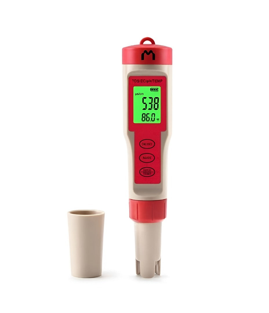 Mediatech PH TDS EC Temp Meter Waterproof  Auto Calibrate ATC 9908 merahabu  - B1900134