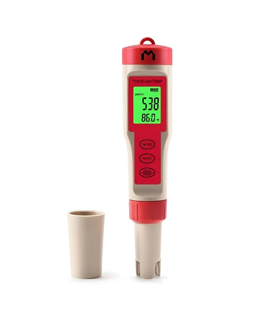Mediatech PH TDS EC Temp Meter Waterproof  Auto Calibrate ATC 9908 merahabu  - B1900134