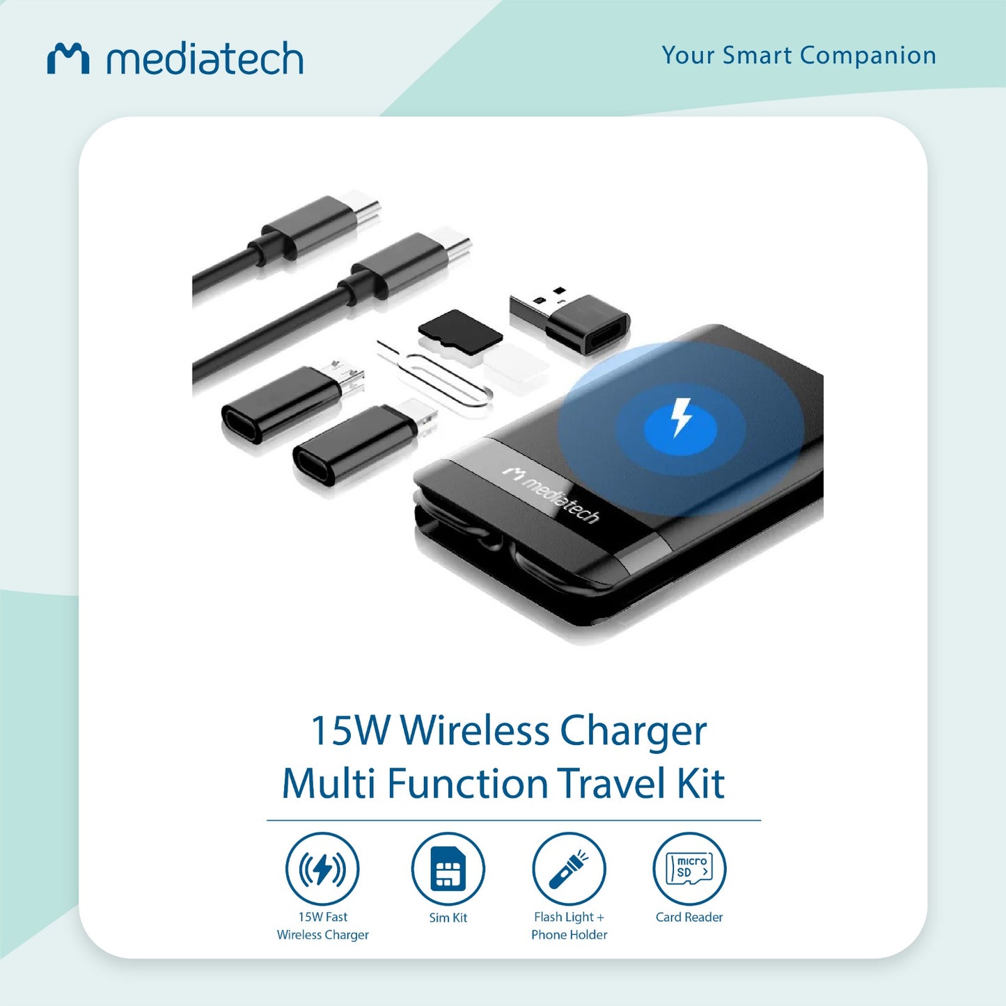 Mediatech Wirelless Charger Phones Multi-Functional Box 15W  - 669284